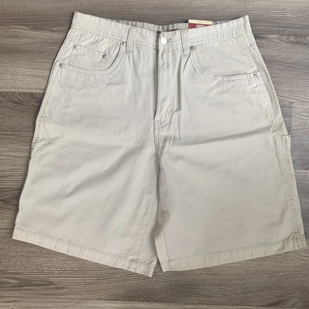 Faded Glory FG Carpenter Short Pants 32  Cream Shorts New Vintage Casual Style